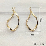 Copper Twisted Oval Charm 100pcs Necklace Earring DIY Parts