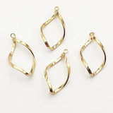 Copper Twisted Oval Charm 100pcs Necklace Earring DIY Parts