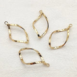 Copper Twisted Oval Charm 100pcs Necklace Earring DIY Parts
