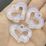 Arrival! 180pcs Clear Heart Beads For Necklace Earrings DIY