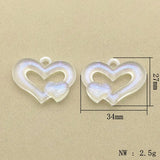 Arrival! 180pcs Clear Heart Beads For Necklace Earrings DIY