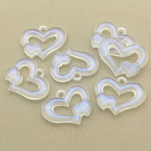 Arrival! 180pcs Clear Heart Beads For Necklace Earrings DIY