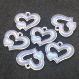 Arrival! 180pcs Clear Heart Beads For Necklace Earrings DIY