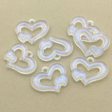 Arrival! 180pcs Clear Heart Beads For Necklace Earrings DIY