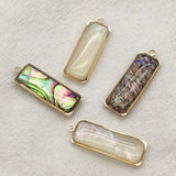 Real Shell Rectangle Charm For Necklace Earring DIY, 50pcs