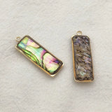 Real Shell Rectangle Charm For Necklace Earring DIY, 50pcs