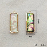 Real Shell Rectangle Charm For Necklace Earring DIY, 50pcs