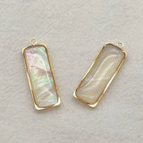 Real Shell Rectangle Charm For Necklace Earring DIY, 50pcs