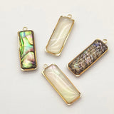 Real Shell Rectangle Charm For Necklace Earring DIY, 50pcs