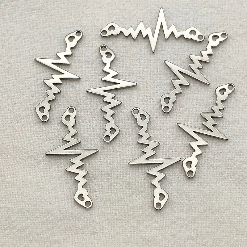 Stainless Steel Lightning Charm 200pcs Jewelry DIY Parts