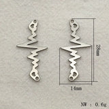 Stainless Steel Lightning Charm 200pcs Jewelry DIY Parts