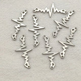 Stainless Steel Lightning Charm 200pcs Jewelry DIY Parts
