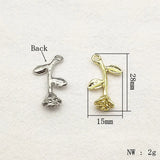 Arrival! 28x15mm 100pcs Zinc Alloy Flower Charm for Necklace DIY Parts