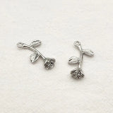 Arrival! 28x15mm 100pcs Zinc Alloy Flower Charm for Necklace DIY Parts