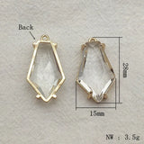 Clear Glass Charm Copper Pendants 30pcs