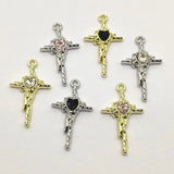 100pcs Cross Pendants Heart Charm for DIY Jewelry Making