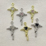 100pcs Cross Pendants Heart Charm for DIY Jewelry Making