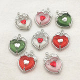 50pcs Resin Pendants Hearth Charm For Necklace/Earring DIY Parts
