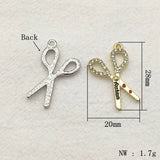 Arrival! 28x20mm 50pcs Rhinestone Scissors Charm For Earrings DIY