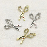 Arrival! 28x20mm 50pcs Rhinestone Scissors Charm For Earrings DIY