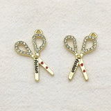 Arrival! 28x20mm 50pcs Rhinestone Scissors Charm For Earrings DIY