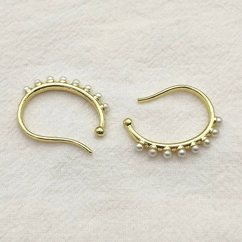 Zinc alloy Pearl Ear Clip for Earring DIY Parts Jewelry Findings