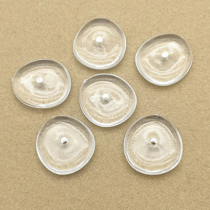 Clear Irregular Oblate Beads 120pcs for Jewelry DIY