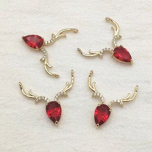 CZ Crystal Reindeer Charm Jewelry Findings