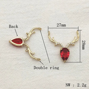 CZ Crystal Reindeer Charm Jewelry Findings