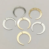 100pcs Copper Moon Charm Pendants for Jewelry Making