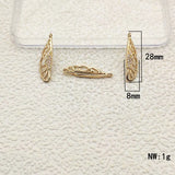 Feather Shape CZ Charm 28x8mm 50pcs for Jewelry DIY