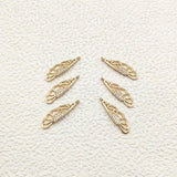 Feather Shape CZ Charm 28x8mm 50pcs for Jewelry DIY