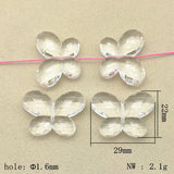 Clear Butterfly Acrylic Beads DIY Jewelry Findings 220pcs