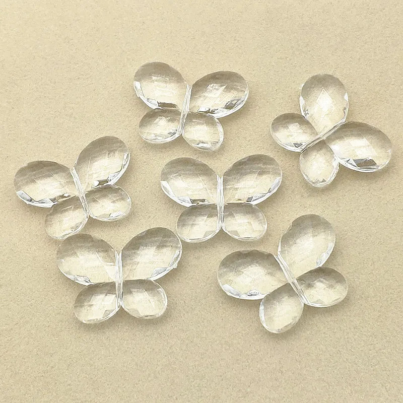 Clear Butterfly Acrylic Beads DIY Jewelry Findings 220pcs