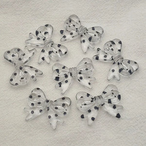 Arrival! 29x23mm 100pcs Clear Dots Bows Beads For Earrings/Necklace DIY Parts