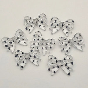 Arrival! 29x23mm 100pcs Clear Dots Bows Beads For Earrings/Necklace DIY Parts