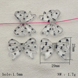 Arrival! 29x23mm 100pcs Clear Dots Bows Beads For Earrings/Necklace DIY Parts