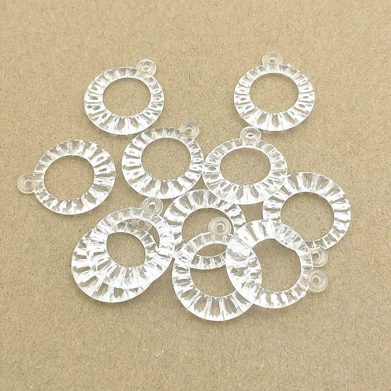 Clear Acrylic Round Charm Beads for DIY Jewelry Making - 500pcs