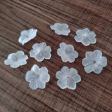 300pcs Clear Frosted Flower Acrylic Beads For DIY Jewelry