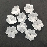 300pcs Clear Frosted Flower Acrylic Beads For DIY Jewelry