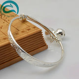 2pcs Baby Bell Adjustable Bracelet Silver Plated Kid Girl Boy Bracelet Gift