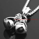 Silver Boxing Glove Pendant Necklace Set for Men Boys