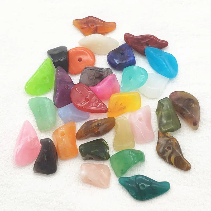 300pcs Acrylic Marble Stone Beads DIY Jewelry Findings