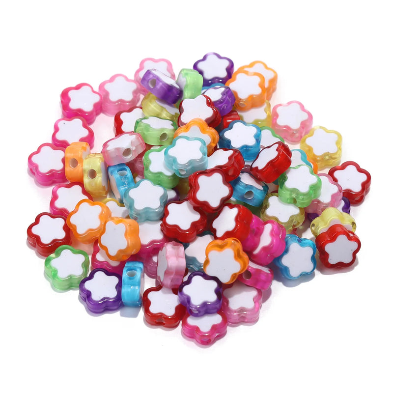300pcs Small Pack Double Colors Acrylic Spacer Beads DIY Jewelry Accessories