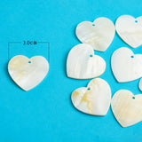 30mm Natural Shell Heart Charm Earrings DIY Jewelry Findings