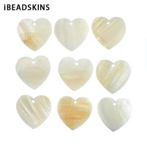 30mm Natural Shell Heart Charm Earrings DIY Jewelry Findings