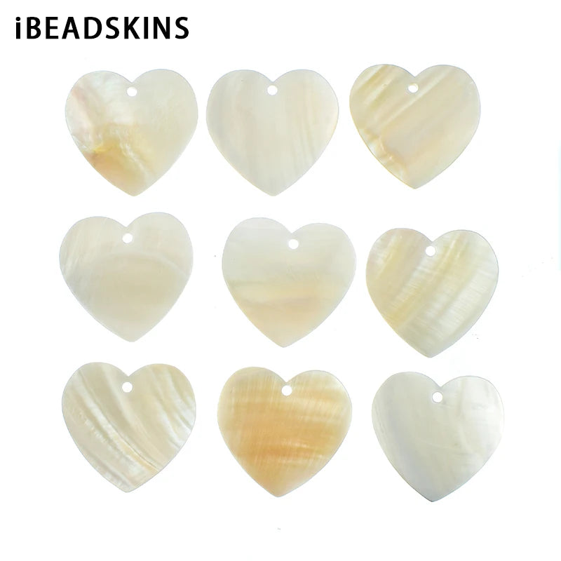 30mm Natural Shell Heart Charm Earrings DIY Jewelry Findings