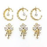 30pcs CZ Flower/Moon Charm for Jewelry DIY