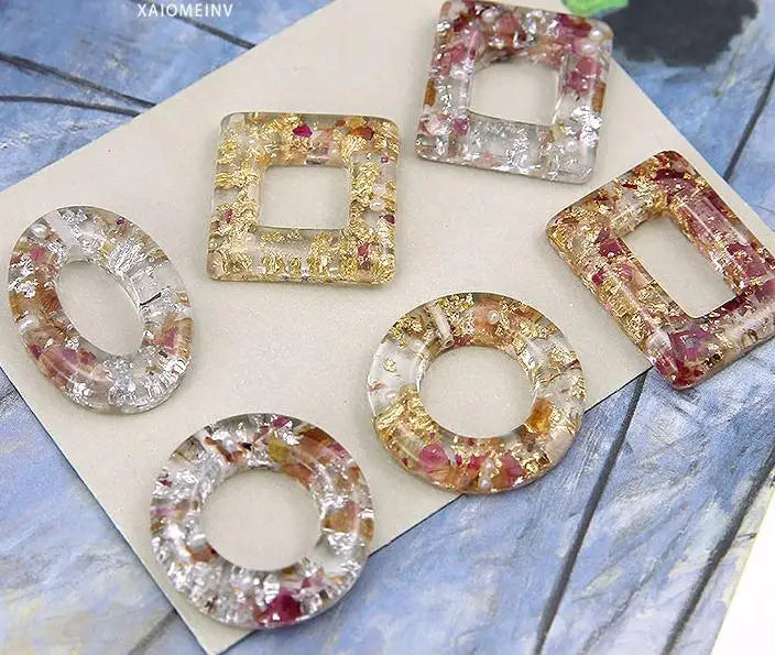 30pcs DIY Jewelry Findings Glitter Translucent Resin Charms