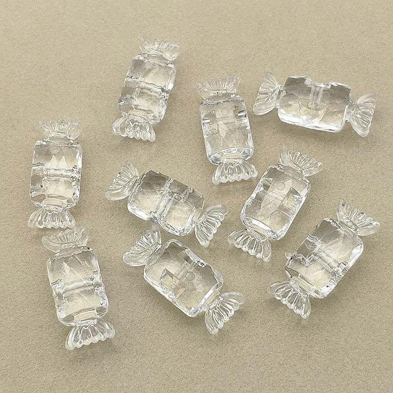 220pcs Clear Acrylic Candy Shape Beads DIY Jewelry Parts